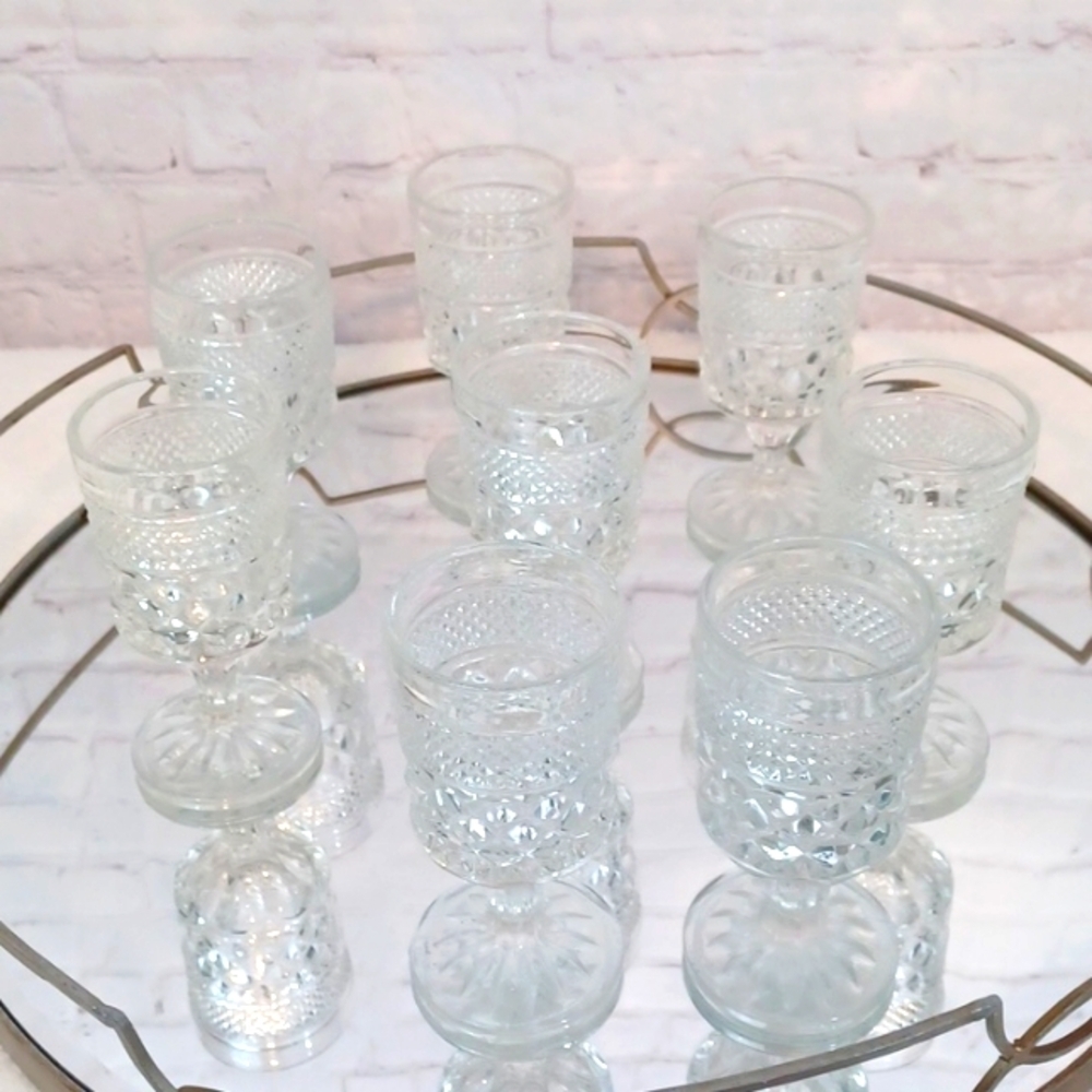 Anchor Hocking Clear Vintage Water Goblet Glasses 8